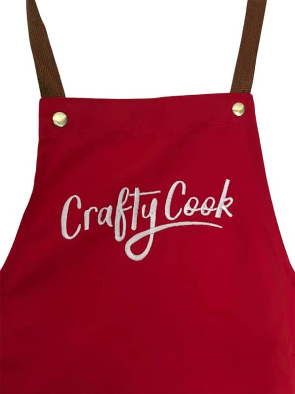 Crafty Cook logo on apron