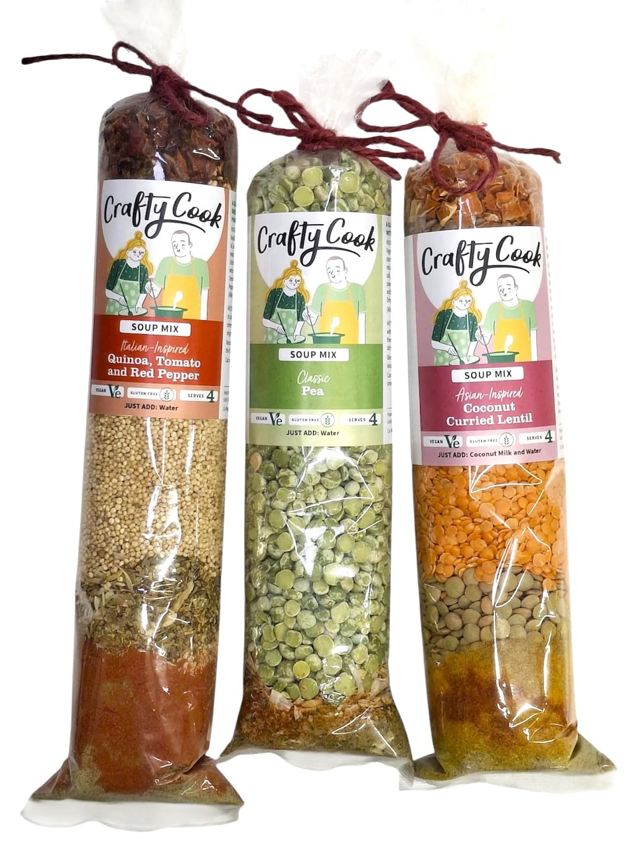 Gluten Free and Vegan Soup Mixes. Dried Meal kits from Crafty Cook by Kandy Kitchen Creations