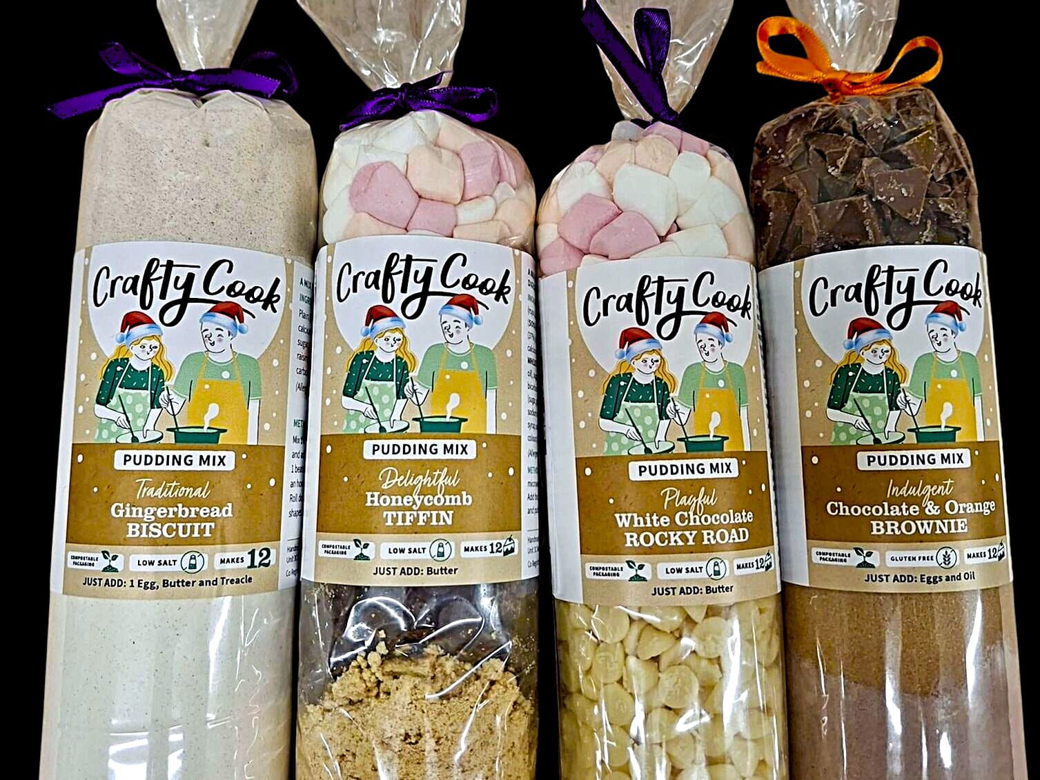 Christmas Pudding kits from Crafty Cook by Kandy Kitchen Creations. Gingerbread, Rocky Road, Brownies mix kits