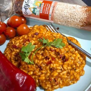 Tomato and Red Pepper Risotto Mix by Crafty Cook, healthy, hearty quick healthy one-pot family meal cupboard restock monthly subs