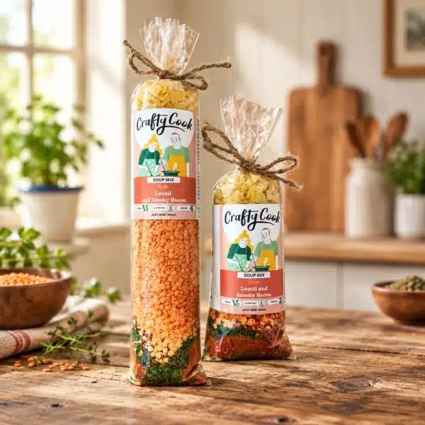 Lentil and Smoky Bacon Flavour Soup Mix by Crafty Cook. Meal kits made for easy fuss free cooking